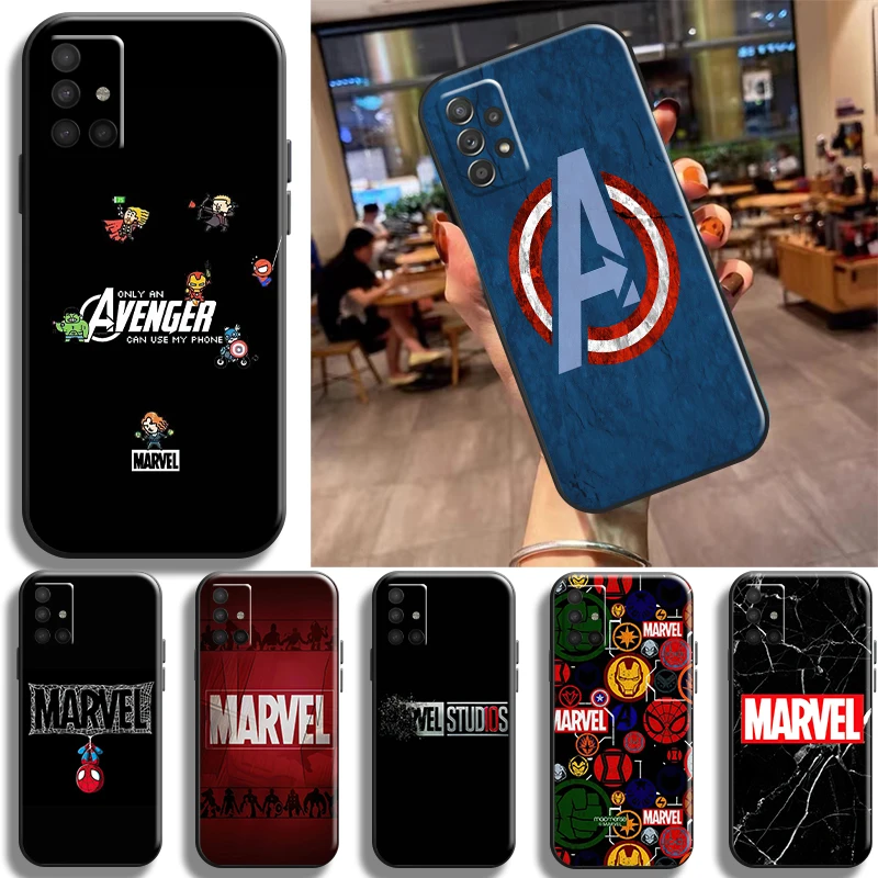 

Fashion Marvel Logo Phone Case For Samsung Galaxy A11 A12 A20 A21S A22 A31 A32 A42 A51 A52 A71 A72 4G 5G Cases Soft
