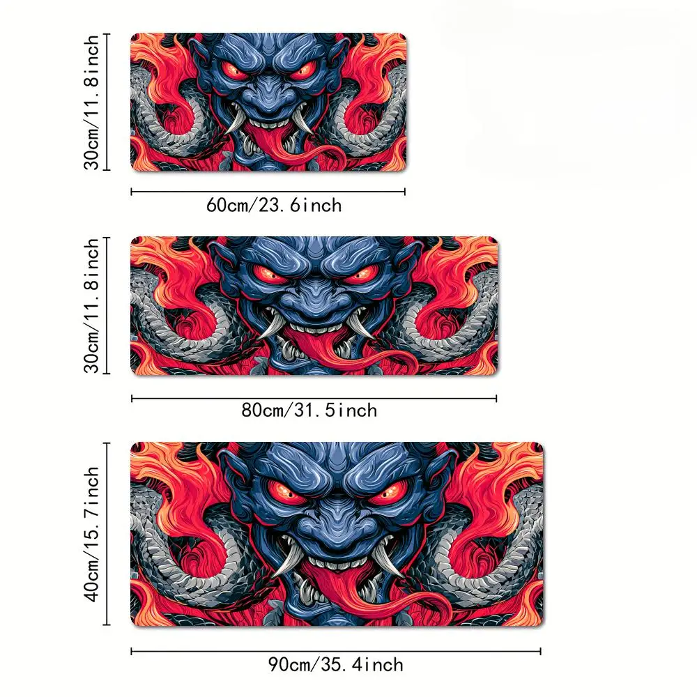 Фото Коврик для мыши Crimson Flame Demon, большой, для компьютера, офиса, игр, резиновый, противоскользящий, XXL, HDP, длинный настольный коврик, мауспад №4