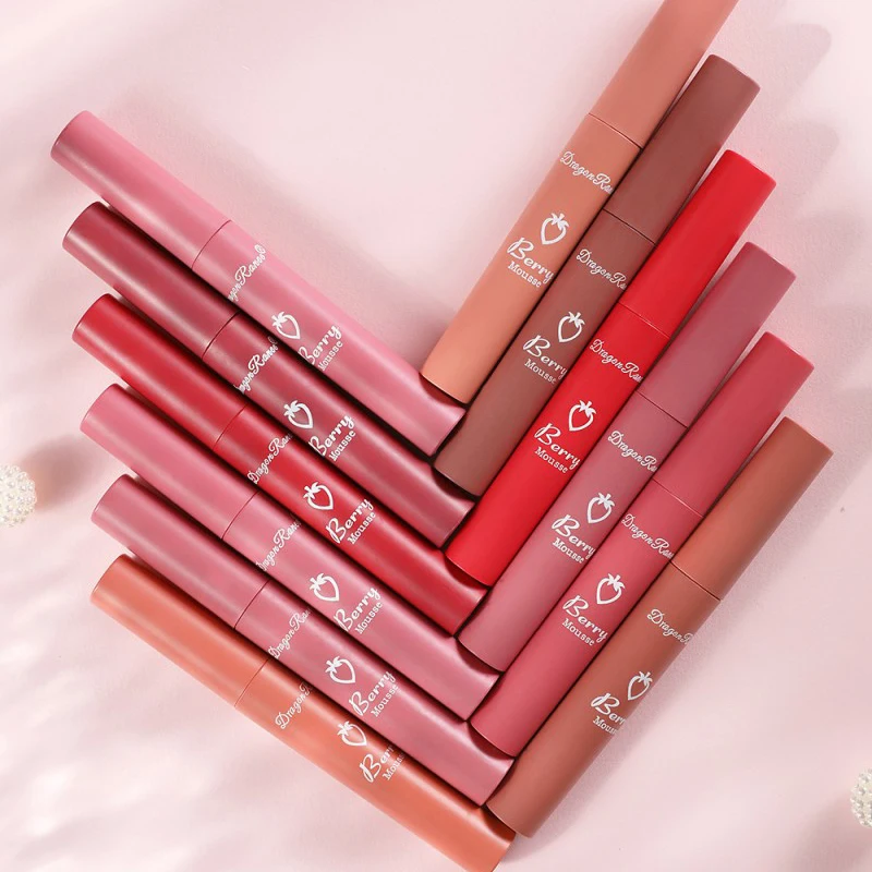 1PC Makeup Matte Nude Liquid Lipstick 12 Colors Waterproof Long Lasting Lip Gloss Sexy Red Pink Velvet Lipsticks Women Cosmetic - купить по