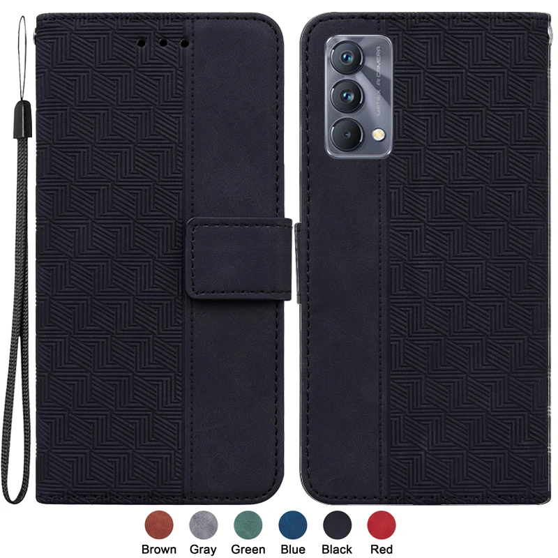 

Для Oppo Realme Q3 Pro 5G Capa для Oppo Realme Q3 5G Realme Q3i 5G чехол Модный Магнитный геометрический текстильный чехол-книжка с бумажником