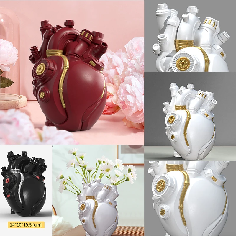 Ваза сердце Cyberpunk Technology полимерные цветы в форме сердца корпус скульптура