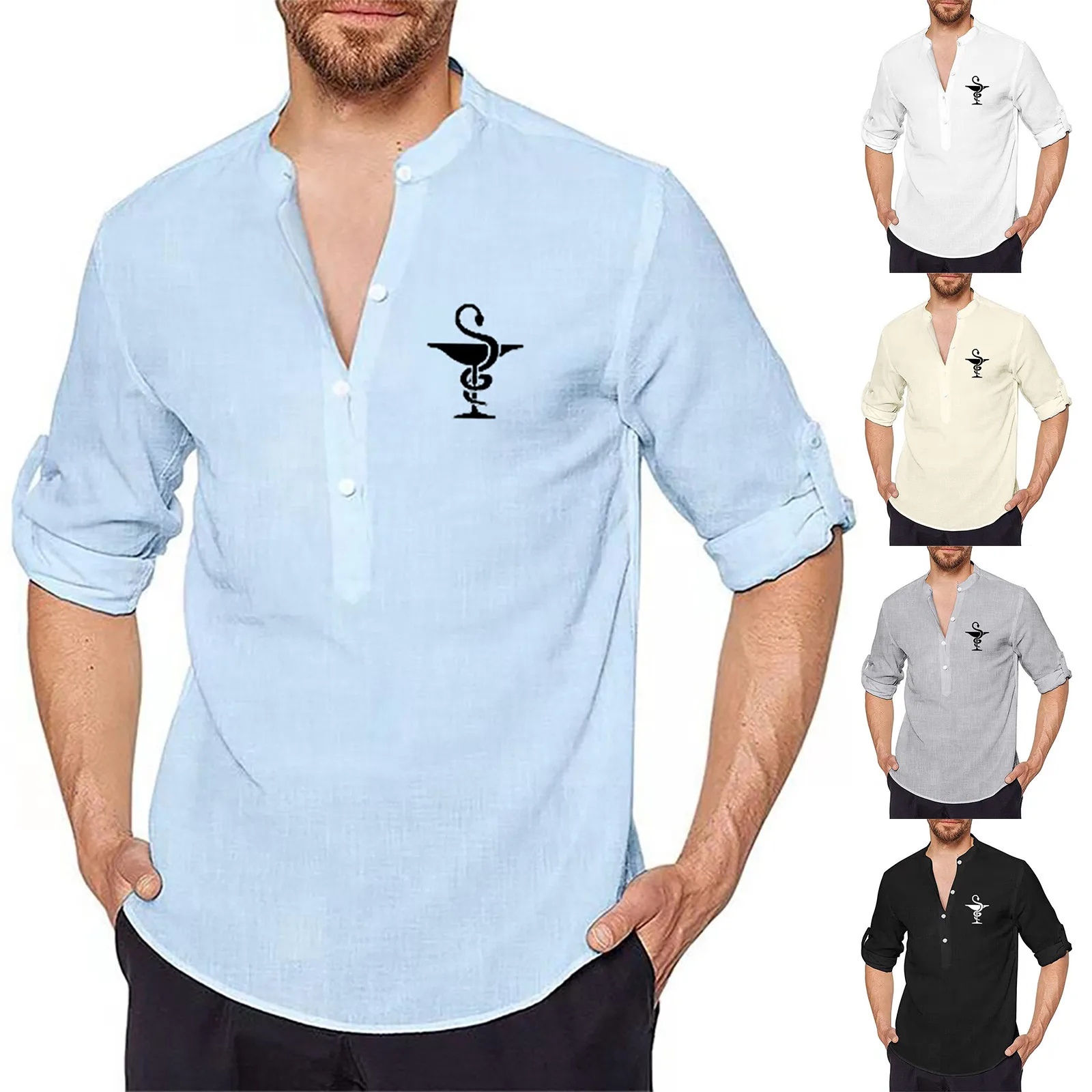 

2022 Men's Long Sleeve Shirts Cotton Linen Casual Breathable Comfortable Shirt Fashion Style Solid Male Loose Men's Shirts