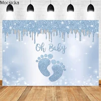 oh baby newborn shower background sparkle little feet decoration birthday party photo backdrop banner studio photography props