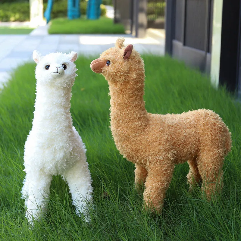 38-80CM Simulation Alpaca Plush Doll Cute Standing Australian Alpacasso Stuffed Soft Llama Toys for Children Kids Birthday Gifts