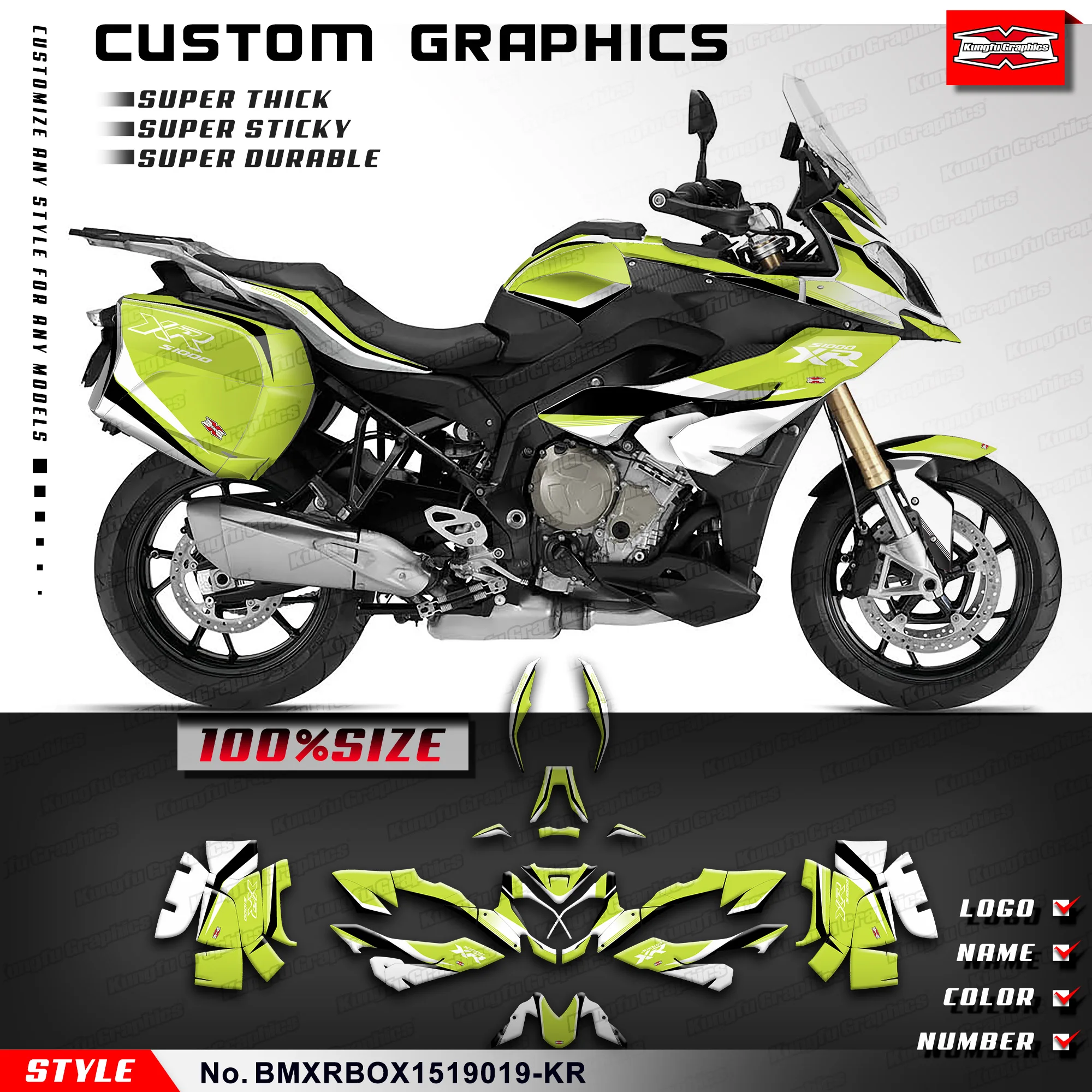 Фото KUNGFU GRAPHICS пользовательские гоночные наклейки на мотоциклы для S1000XR S 1000 XR 2015 2016 2017 2018 2019, BMXRBOX 1519019-KR №1