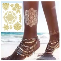 212pcs european and american bronzing rose gold tattoo sticker sexy temporary hannah lace bridal datura water tattoo stickers