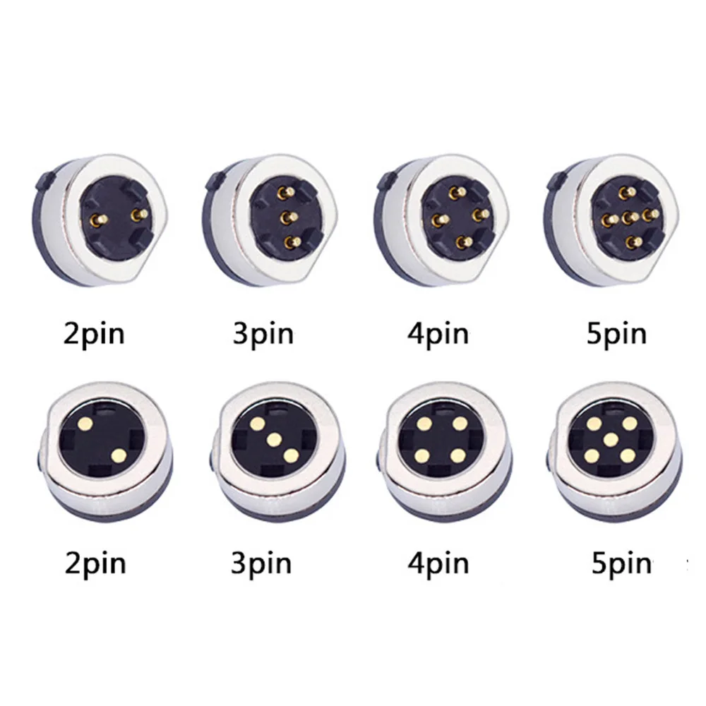 

2/3/4/5 Pin Spring-Loaded Magnetic Pogo Pin Connector Male and Female DC Power Charge Round Magnet Charging Connector
