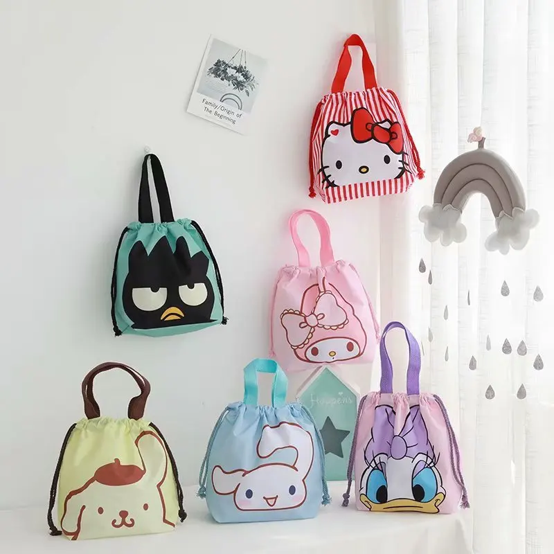

Kawaii Sanriod аниме серия Cinnamoroll Hello Kittyd My Melody хранение на шнурке карманная мультяшная сумка для хранения портативные сумки подарок