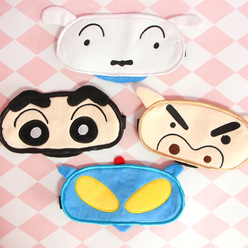 

Аниме кавайная карандашная плюшевая маска для глаз Shin-chan затемняющие спящие игрушки Мультяшные милые украшения креативный подарок на день ...