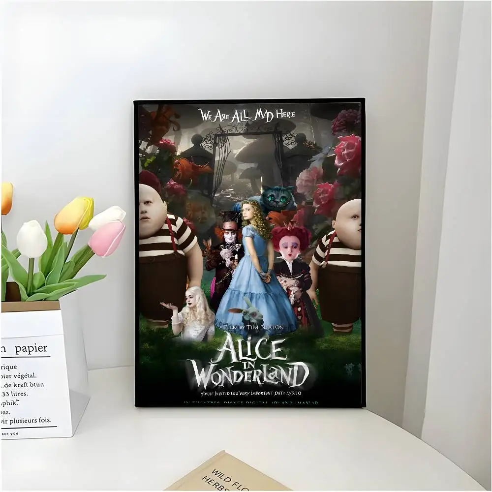 

A-Alice IN-in Wonderland Movie странный постер самоклеящаяся художественная водостойкая бумажная наклейка кофейня бар комната Настенный декор
