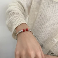 new silver color red punk bohemian bracelet female fashion retro creative opening jewelry accessories bracelet party gift