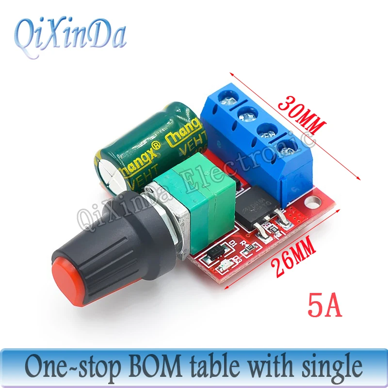 Mini 5A 90W PWM 12V Φ Модуль 4 5 V-35V Регулируемый регулятор скорости переключатель