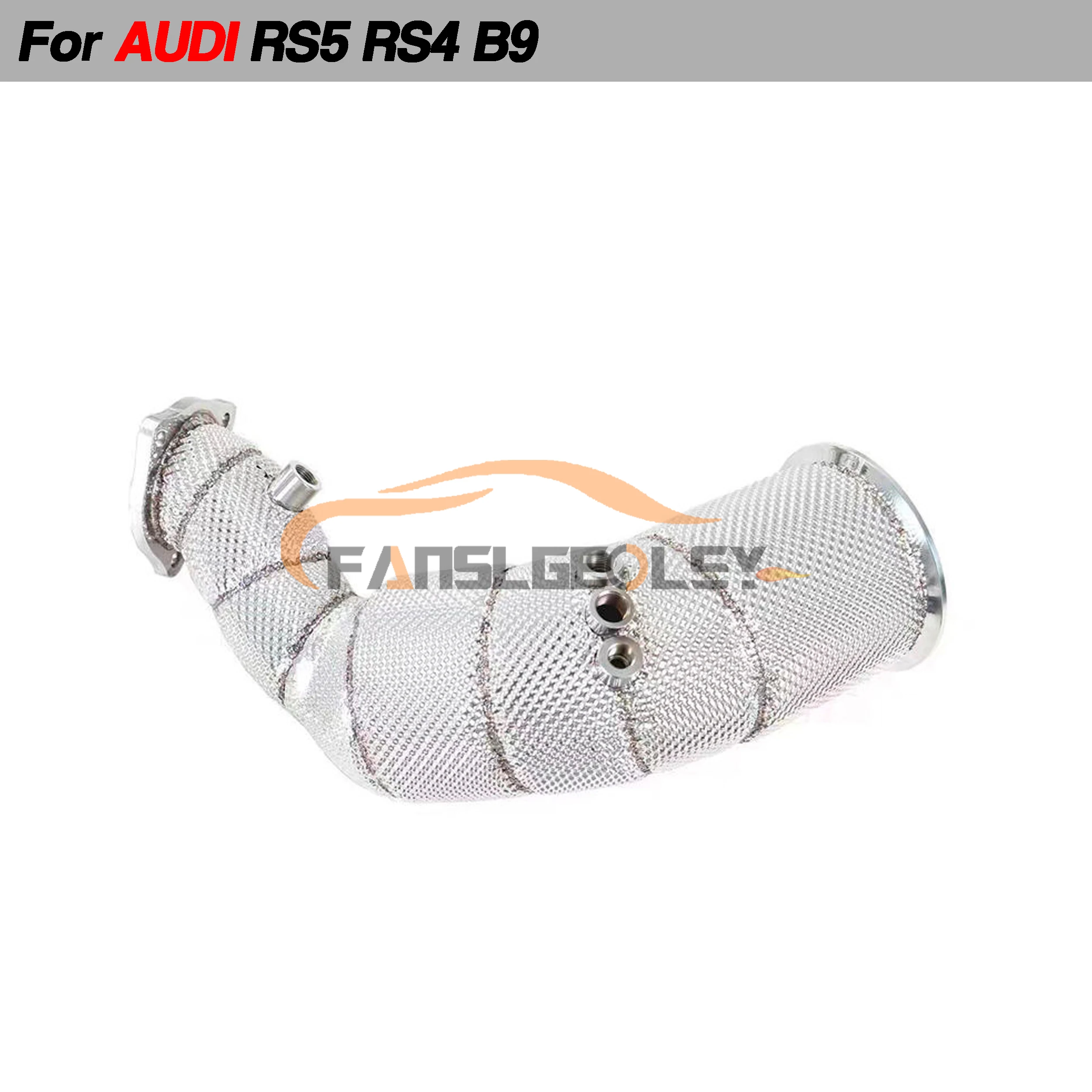 Для Audi RS4 RS5 B9 2 9 T стальная выхлопная труба с тепловым щитком и каталитическим