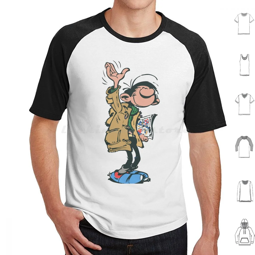 Gaston Goof Waving T Shirt Cotton Men Women DIY Print Guus Lagaffe Flater Guust Veronica Andre Magazine Cartoon Strip Boek Book