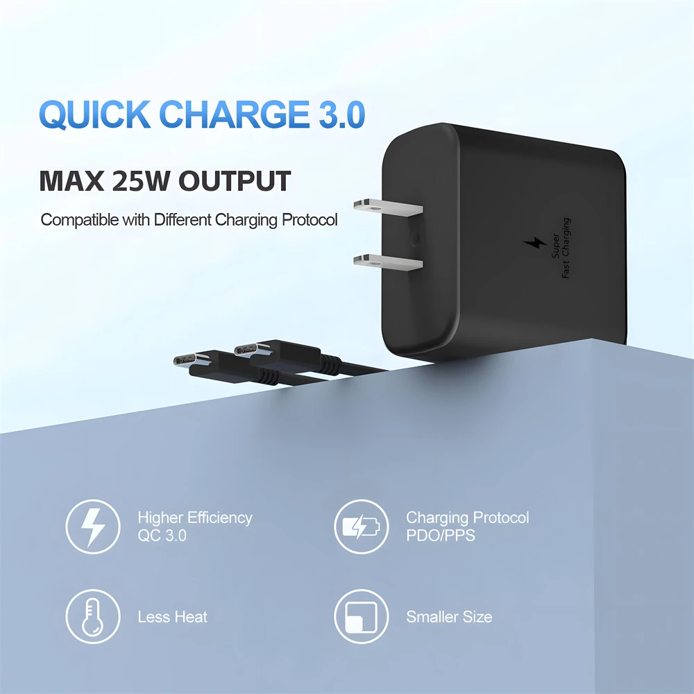 Original 25W Super Fast Charge PD USB-C Type C Cable For Samsung Galaxy S22 S23 Ultra S21 S20 Note 20 Phone Charging Accessories