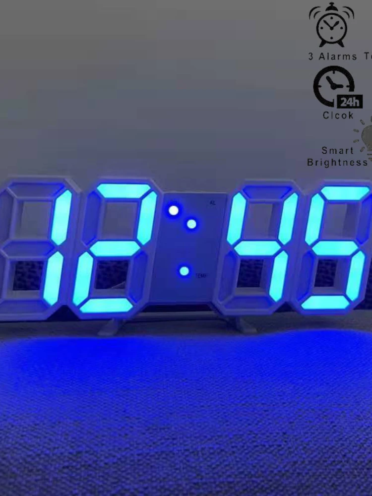 Цифровые светодиодсветодиодный настенные часы 3D будильник 24/12 часа дисплей