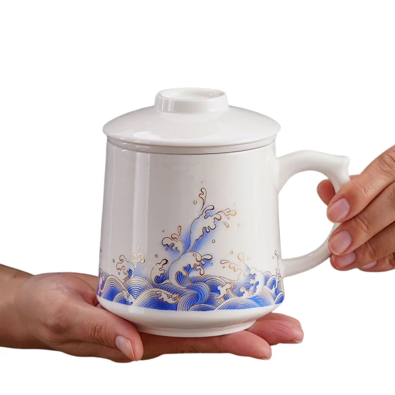 

JIA GUI LUO 420ml Ceramic Home Office Tea Cup Mugs Ceramic Mug with Filter I107