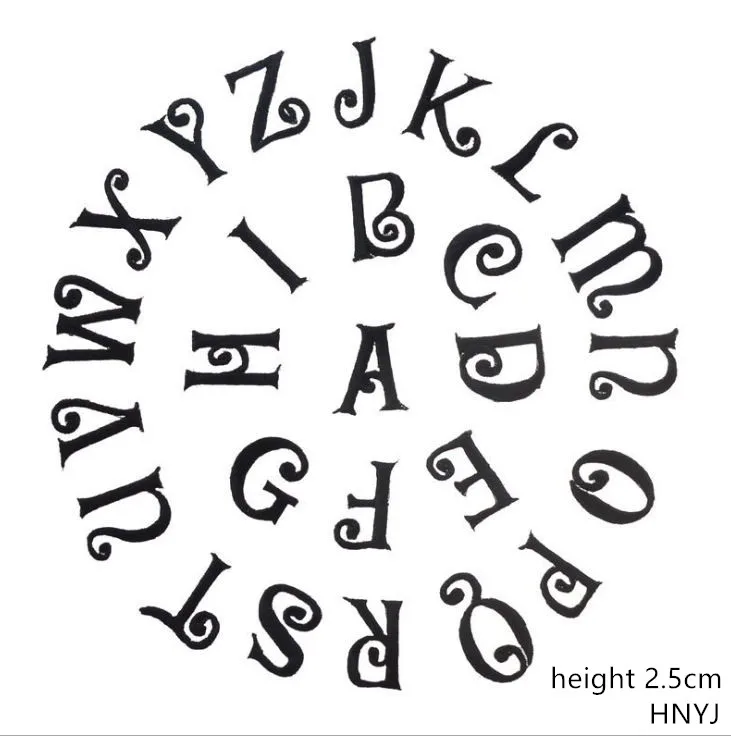 10 шт. высота 2 5 см черный цвет вышитые нашивки с алфавитом железные именем мотив