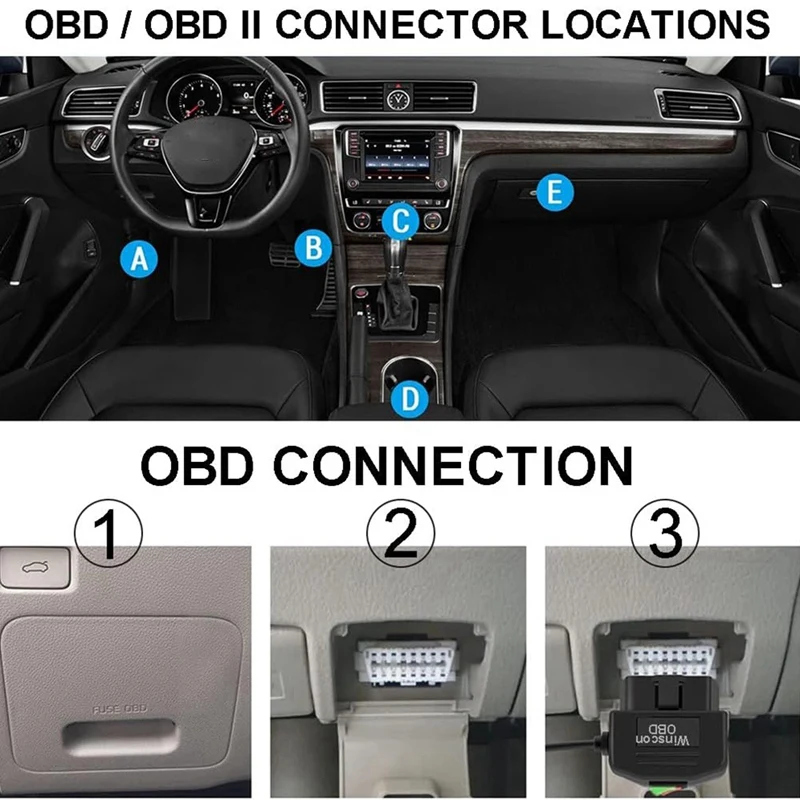 Комплект для видеорегистратора OBD комплект USB Type-C с кабелем питания 12-24 В до 5 В/3 А