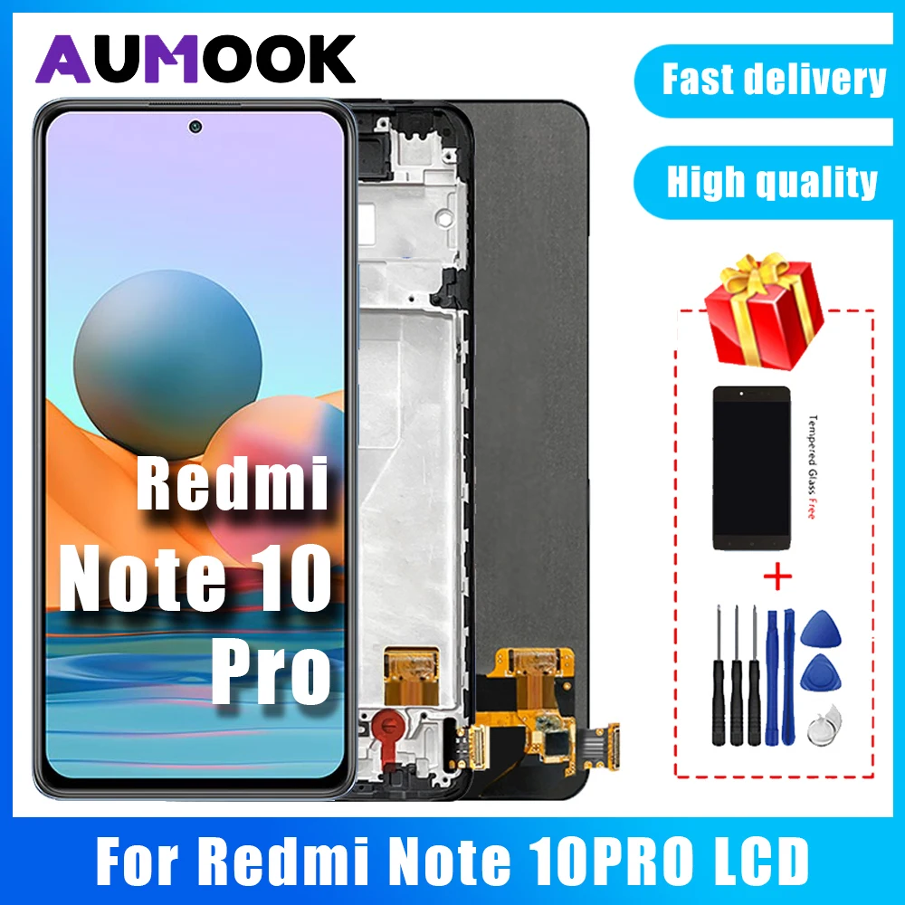 

Оригинальный дисплей AMOLED для Redmi Note 10Pro, сенсорный экран с рамкой, дигитайзер в сборе для Xiaomi Redmi Note10Pro LCD
