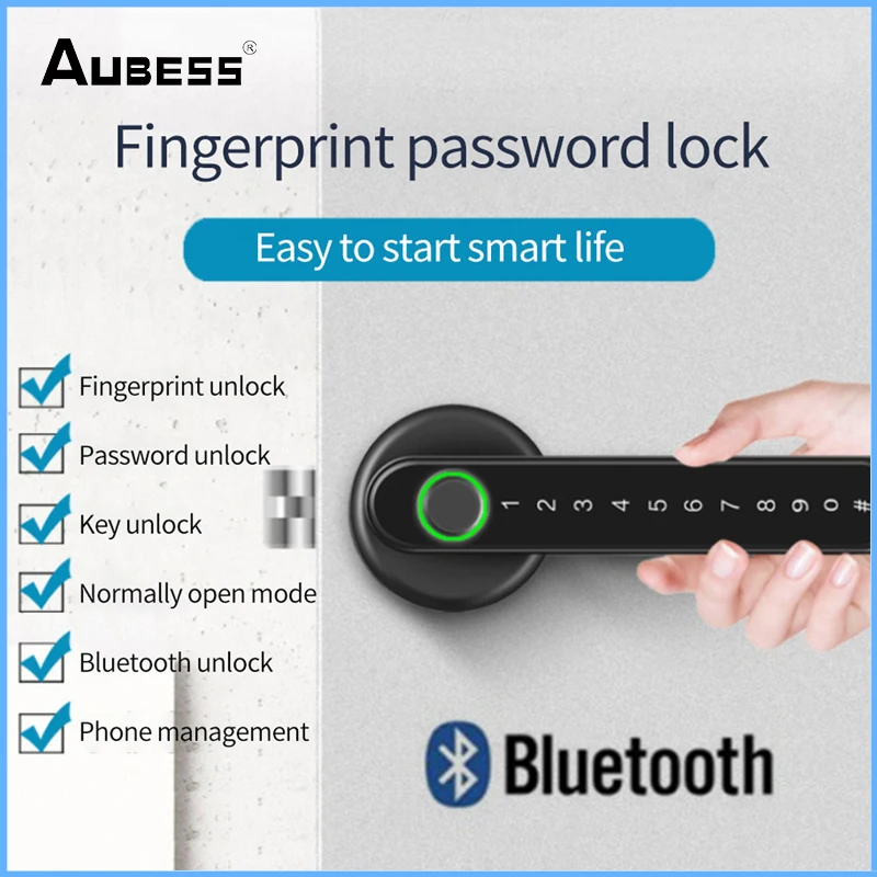 

Bluetooths Remote Control Smart Fingerprint Biometrics Lock For Indoor Wooden Metal Door TT LOCK APP Support IOS/Android