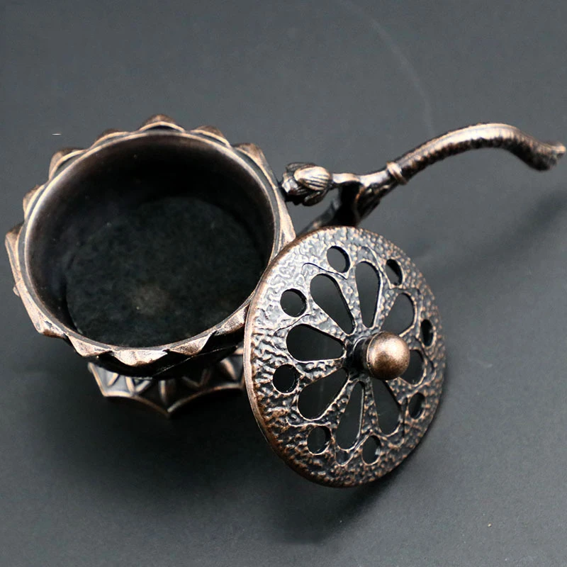 Ручная металлическая курильница в форме лотоса креативный храм латунный