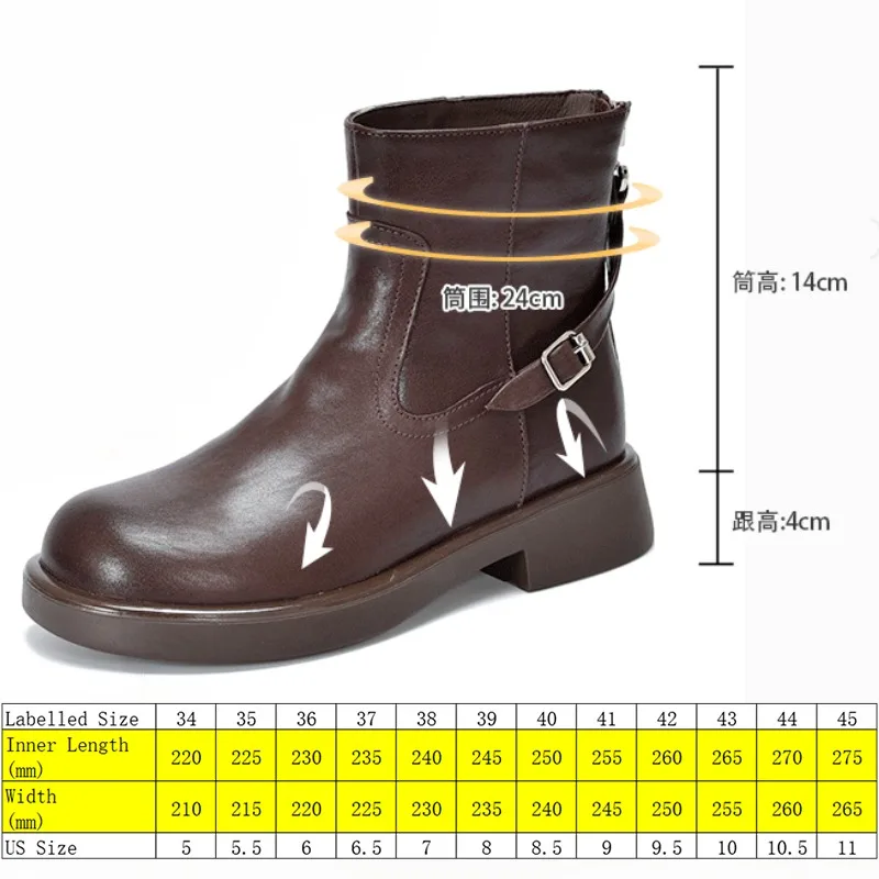 Koznoy/Винтажные зимние ботинки из коровьей кожи на массивном каблуке 4 см женские