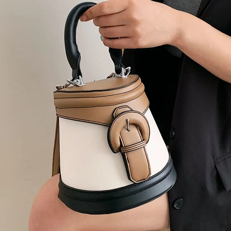 

Women's round leather bag, high-quality brand handbag, luxury bag