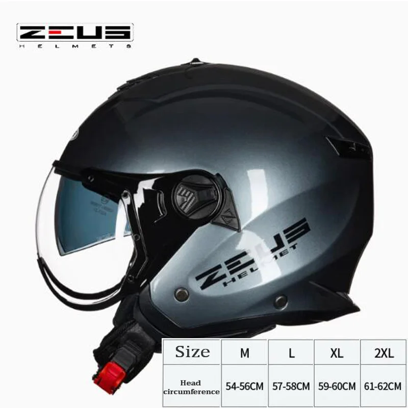 Мотоциклетный шлем защитный с двойными линзами открытым лицом 3/4 градусов защита