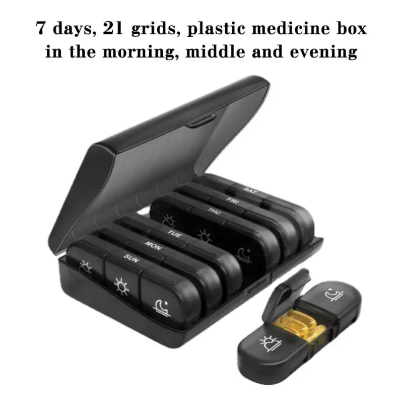 

3-times-a-day Pilleras Tablet Moisture-proof With Large Separate Compartments Pill Storage Box Removable Medicine Boxes 7 Day