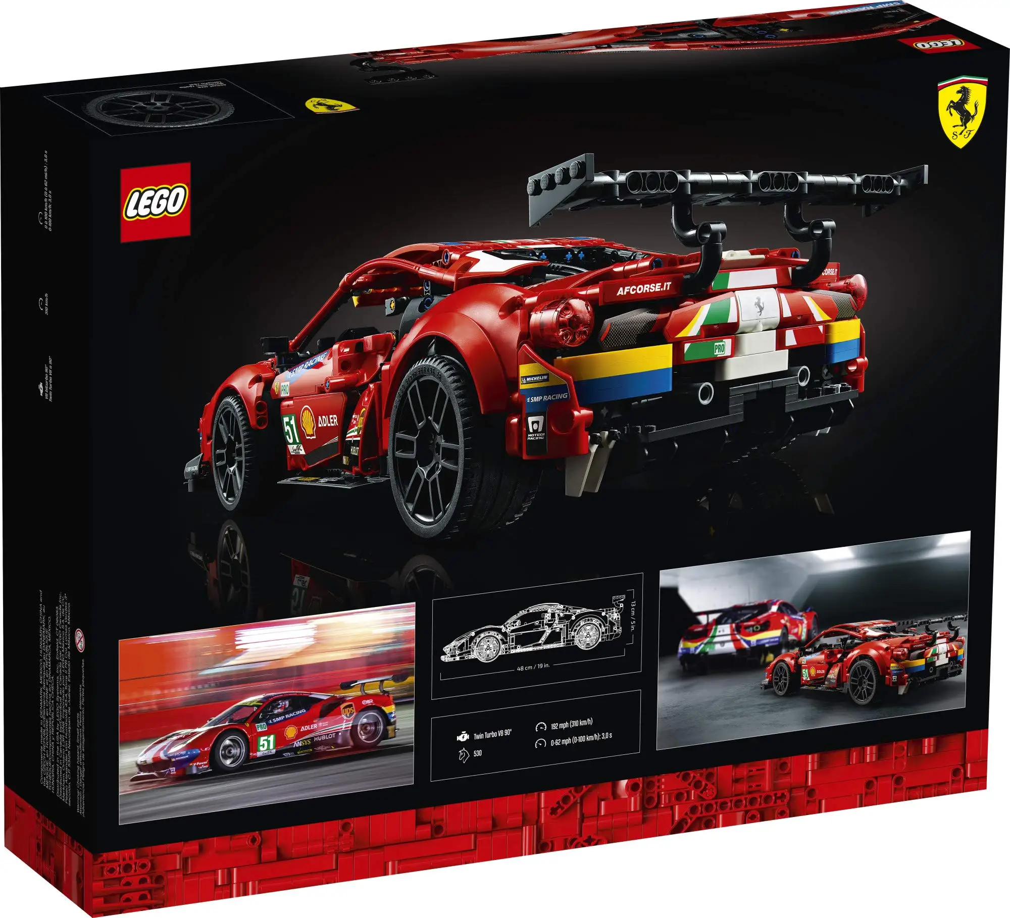 Конструктор LEGO &amp Technic Ferrari 488 GTE AF Racing #51 42125 г. сделайте верную версию известного