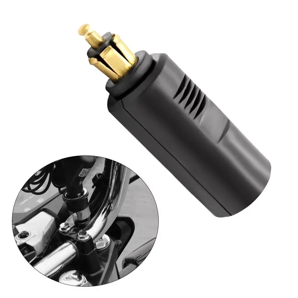 

12-24V EU PLUG - DIN Socket To Cigarette Lighter Converter Adapter For BMW Motorcycle Cable Car-styling Head Refit Accessory