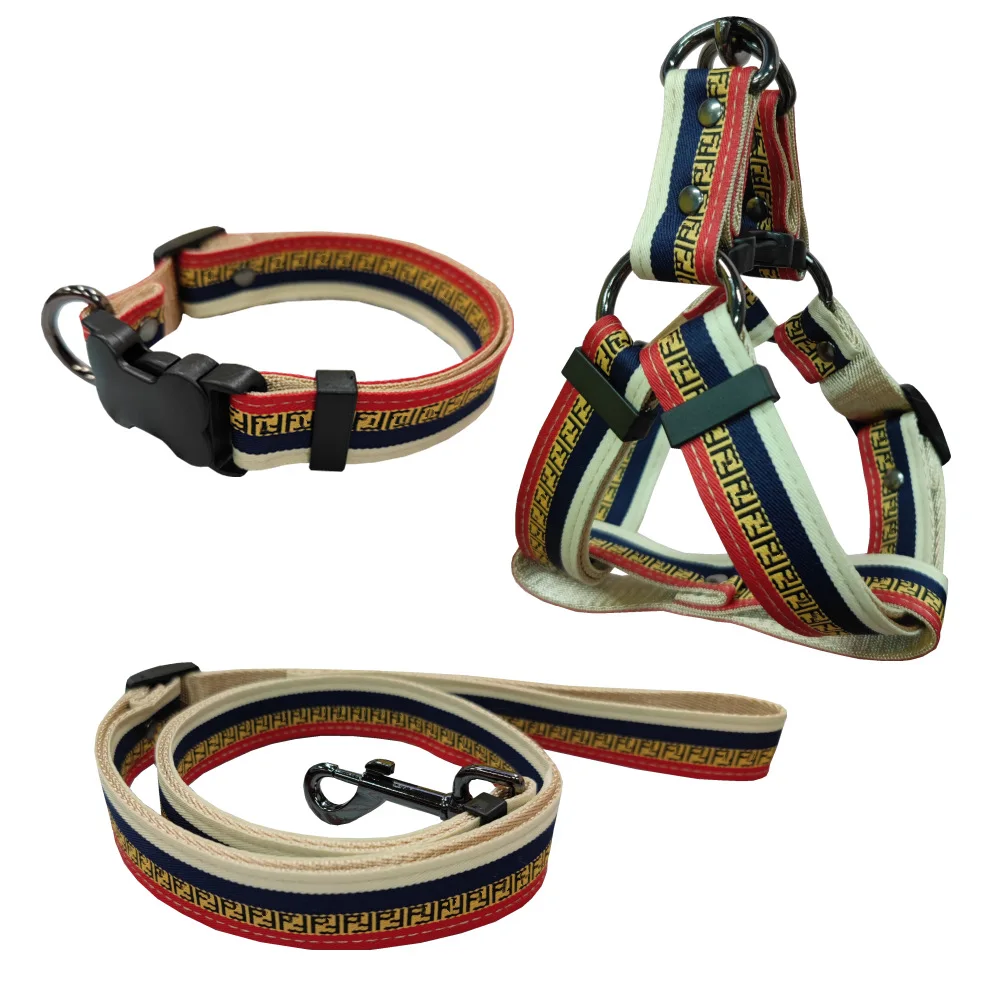 Dog Fashion Collar Harness Leash Set Reflective Pet Dog French Bulldog Vest for Small Medium Large Dogs Pet Supplies