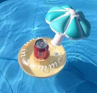 1 pcs pvc inflatable coaster two color red and blue small umbrella inflatable cup holder water single hole mushroom cup holder