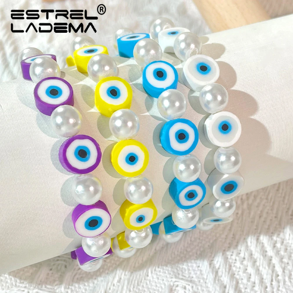 

Женские эластичные браслеты с искусственным жемчугом и бусинами