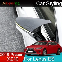 car rearview mirror cover reversing horn 2 pcsset carbon black for lexus es xz10 2019 2020 2021 2022 interior accessories