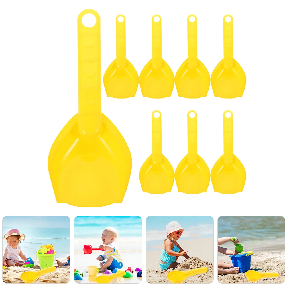 

8pcs Beach Sand Shovels Plastic Beach Spade Scoops Beach Sand Toys Sandbox Digging Spade Toys