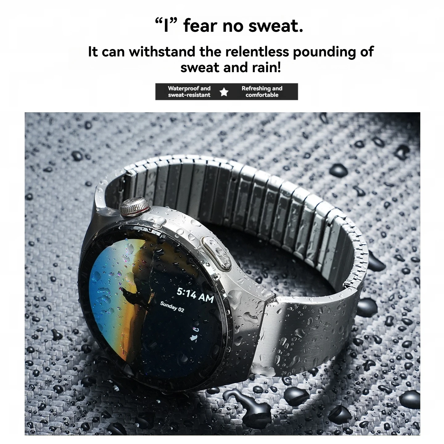 Фото Для Galaxy Gear S3, Amazfit T-Rex 3 Pro, Huawei GT5, Honor, Xiaomi Haylou/Realme. Эластичный металлический ремешок для часов для мужчин, 22 мм. №4