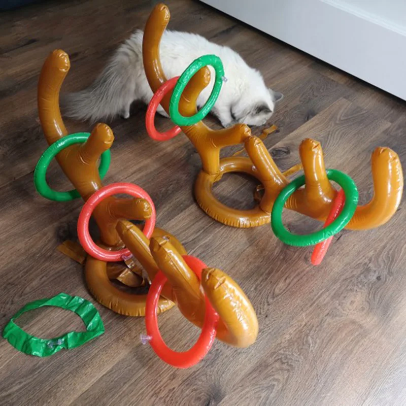 1 комплект новогодние надувные рога оленя уличные игрушки игра для броска колец