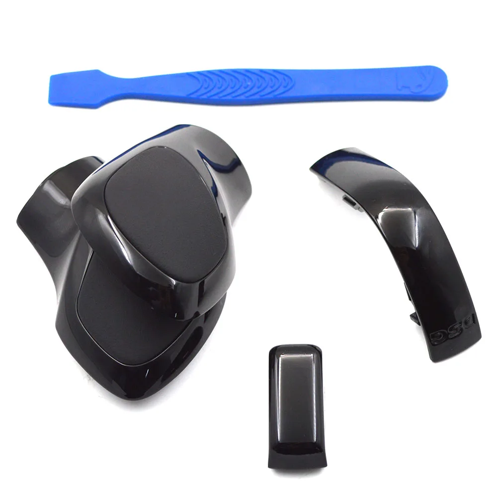 Хромированная матовая с кожаной ручкой переключения передач боковая крышка DSG