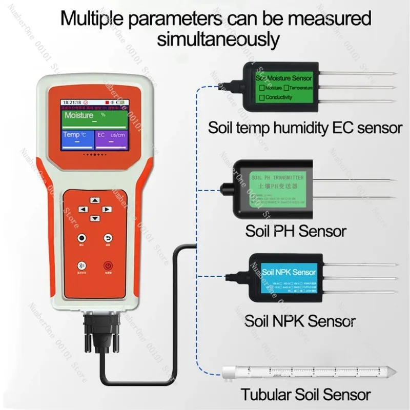 Анализатор сельскохозяйственной почвы NPK/PH/EC питательный от влаги тестер 7 в 1 с