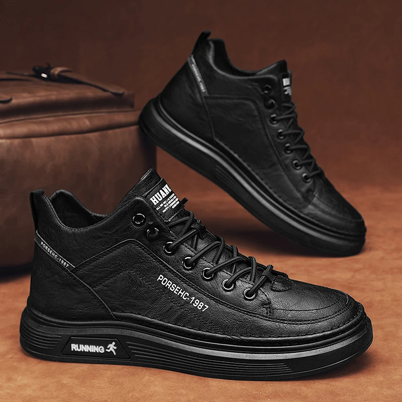 

Men's Mid Top Skate Shoe Causal Dress All-Weather Breathable Lightweight Non-Slip Sneakers Comfort Fit Walking Shoes for Male