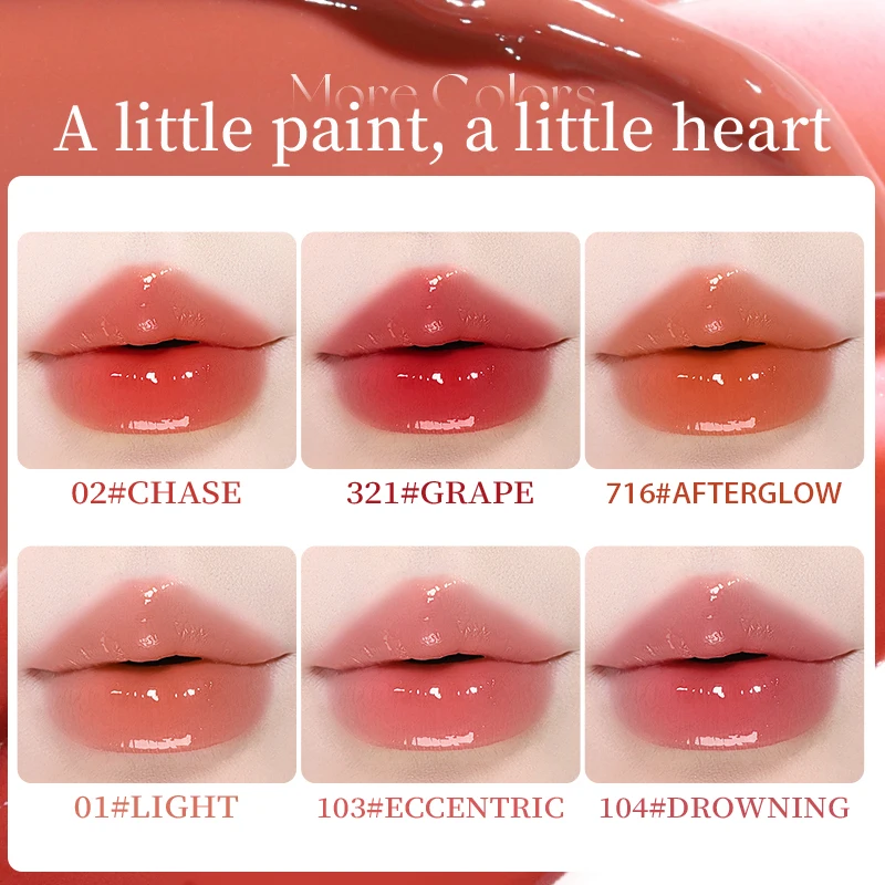 Novo Jelly Mirror Жидкая губная помада с антипригарным покрытием увлажняющая