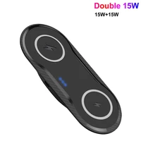 30w double wireless charger pad for iphone 13 12 11 xs xr x 8 airpods pro dual qi fast charging station for samsung s21 s20 s10