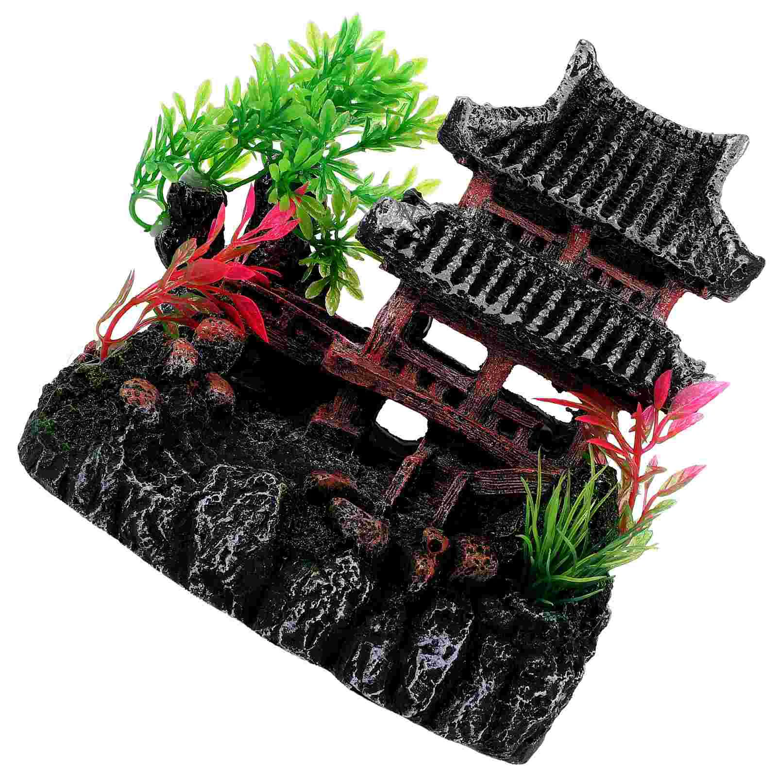

Aquarium Ornaments Supply Resin Decoration House Animal Delicate Fish Caves Sculpture Shelter Crawl