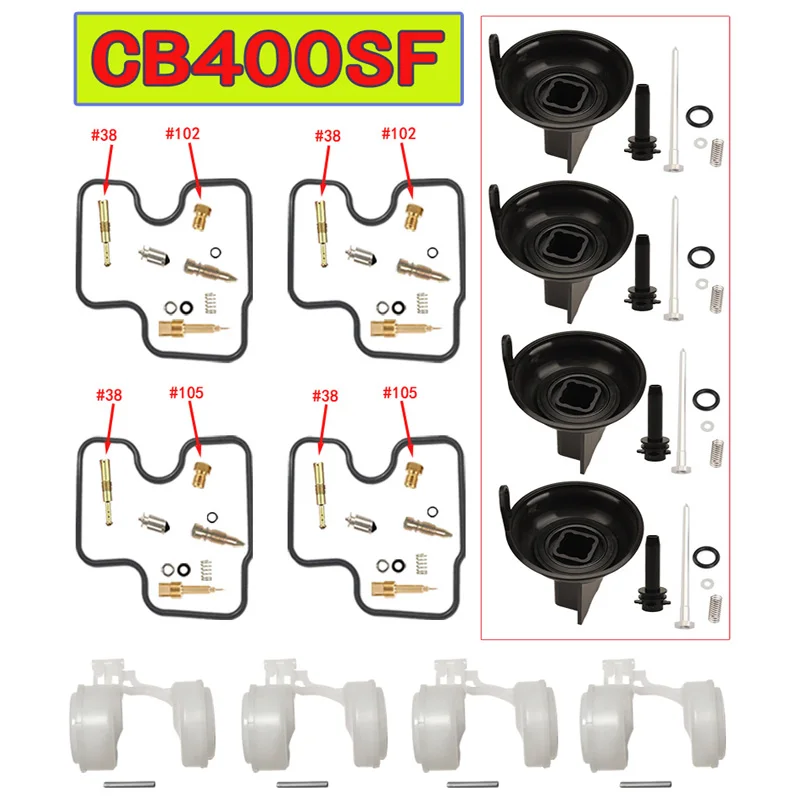 CB400 NC31 Carburetor Repair Kit CB400SF V-TEC Rebuild Motorcycle Needle Jet Float Parts 1992-1998