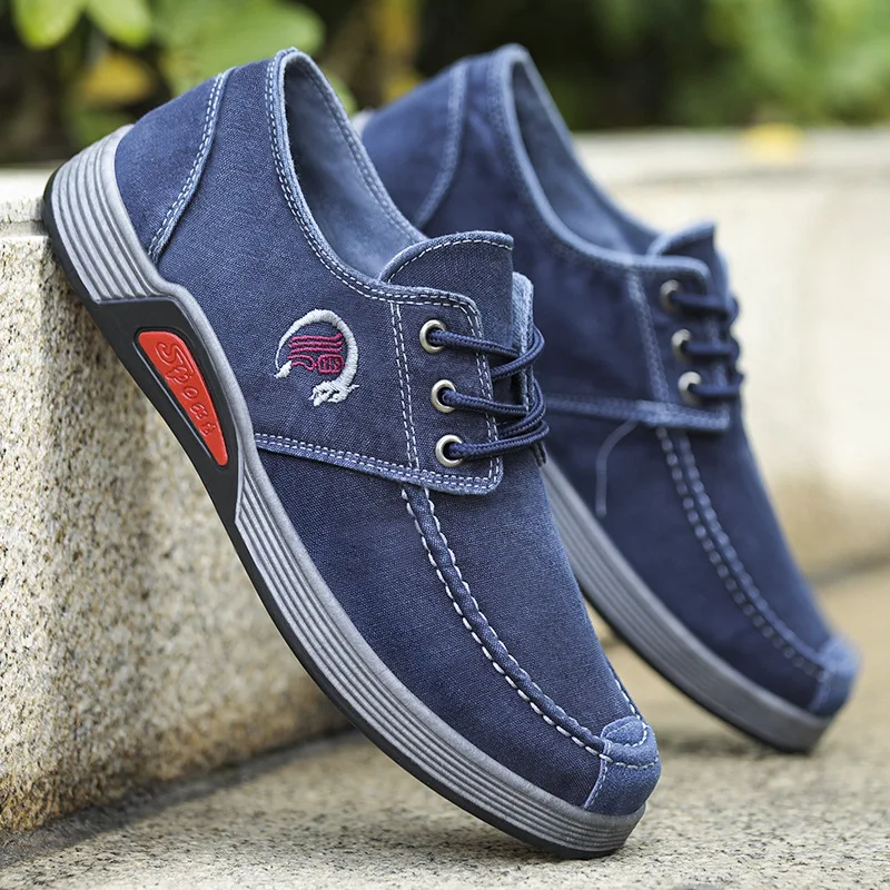

Spring Autumn Fashion Men Canvas Shoes Breathable Men's Casual Sneakers Lace-up Loafers Male Flats Walking Shoes Zapatos Hombre