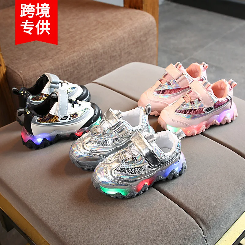 21-30 Baby Glowing Sneakers Luminous for Children Girls Led Light Up Shoes Boy Breathable with Lights Toddler NJ1 |