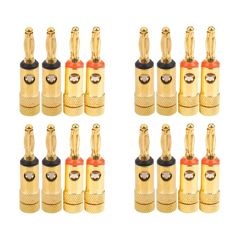 

Gold Plated Banana Plugs 8 Red 8 Black 4Mm 16 Pcs LL68-4BP1