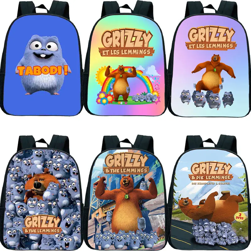 Sunlight Grizzly Bear Animal Kindergarten Backpack Girls Boys Bookbag Children Preschool Satchel Cartoon Lemmings School Bag